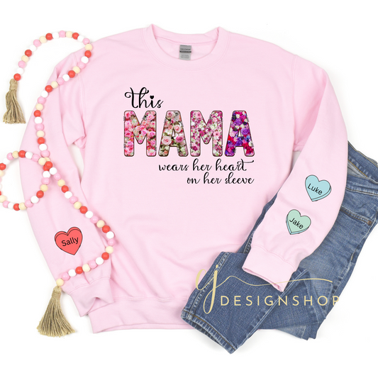 This Mama /Grandma/ Auntie wears her heart on her sleeve